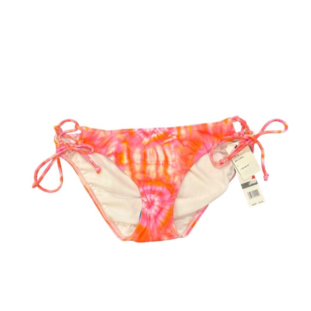 Sundazed Kylie Tie-Dyed Strappy Bikini Bottoms - Coral Size L